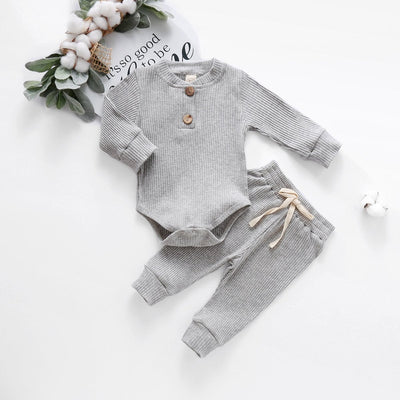 Prążkowany komplet niemowlęcy z body-Babylette