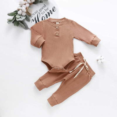 Prążkowany komplet niemowlęcy z body-Babylette