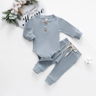 Prążkowany komplet niemowlęcy z body-Babylette