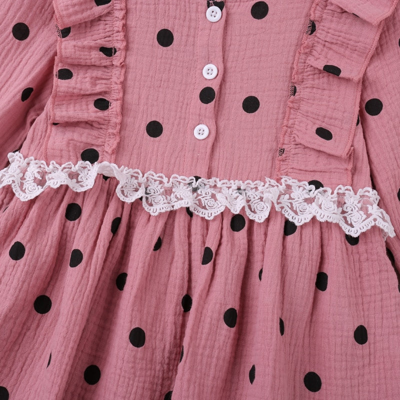 Różowa sukienka w kropki-Babylette