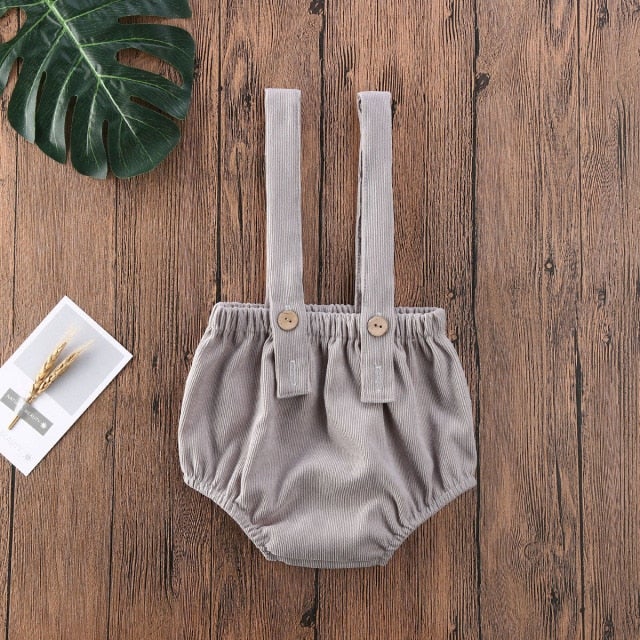 Sztruksowe spodenki na szelkach-Babylette