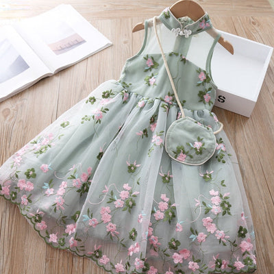 Tiulowa sukienka w kwiatki dla dziewczynek-Babylette