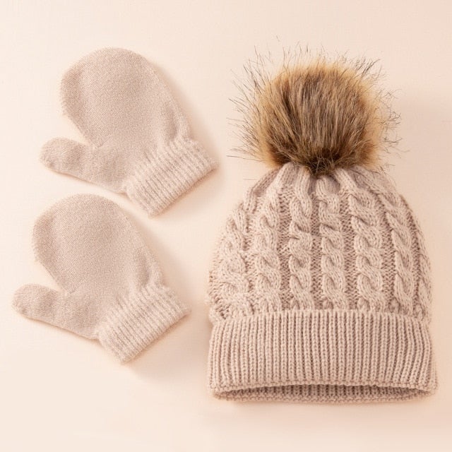 Zimowy komplet czapka i rękawiczki-Babylette