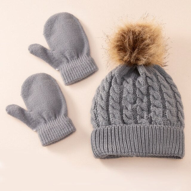 Zimowy komplet czapka i rękawiczki-Babylette
